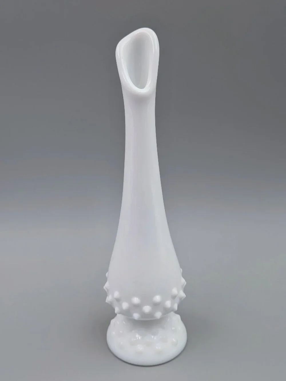 Vintage White Milk Glass Fenton Hobnail Bud Vase